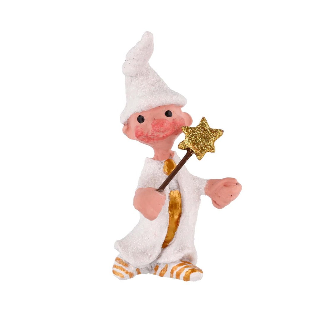 Lovely Luciadreng Med Stjernestav figur - H12 cm.